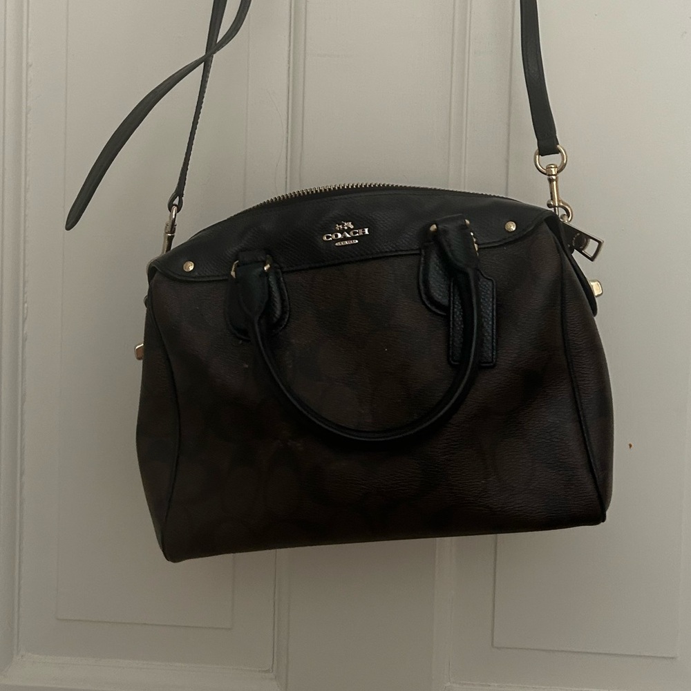BROWN LEATHER COACH BAG